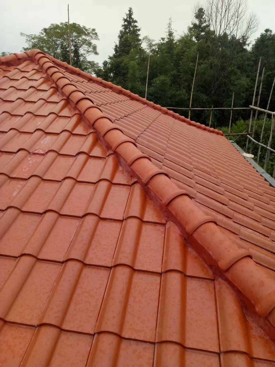 景德镇景龙瓦业中式罗曼瓦别墅瓦陶瓷瓦单波瓦宝石蓝