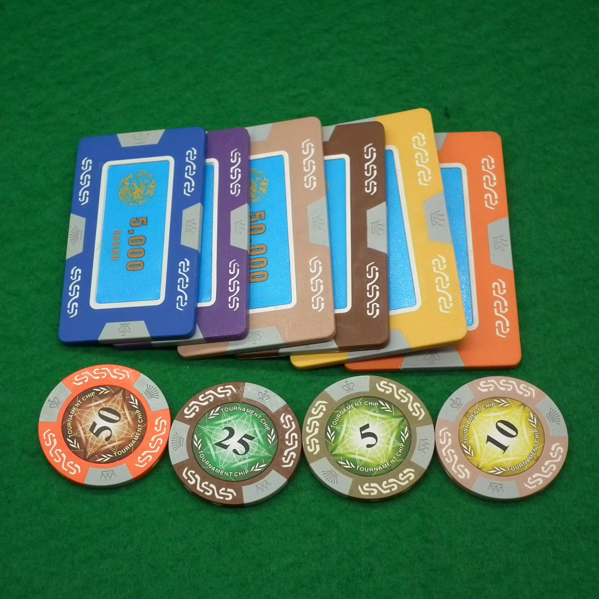 皇冠14克黏土筹码扑克麻将定制防伪套装筹码币 游戏币 厂家定制