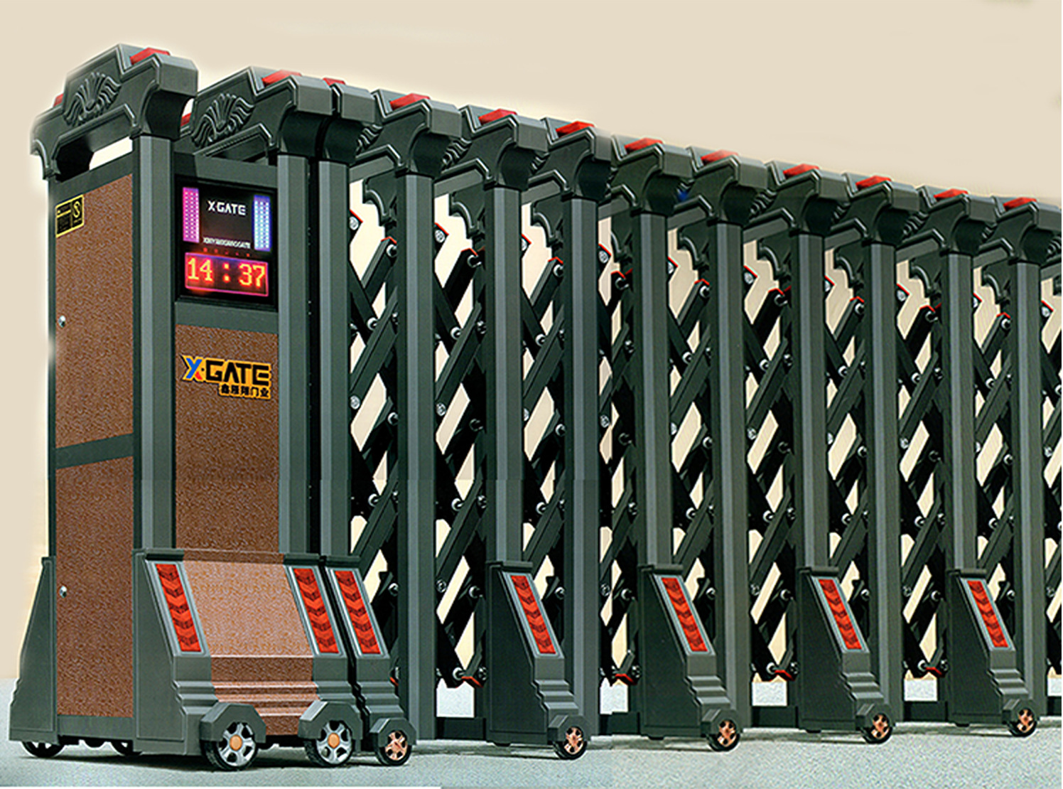 昆明不锈钢电动收缩门 学校工厂庭院不锈钢