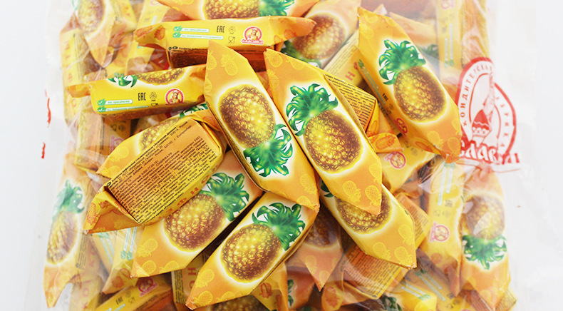 邦盛**新品俄罗斯进口婚庆糖果厂家批发散装菠萝威化糖