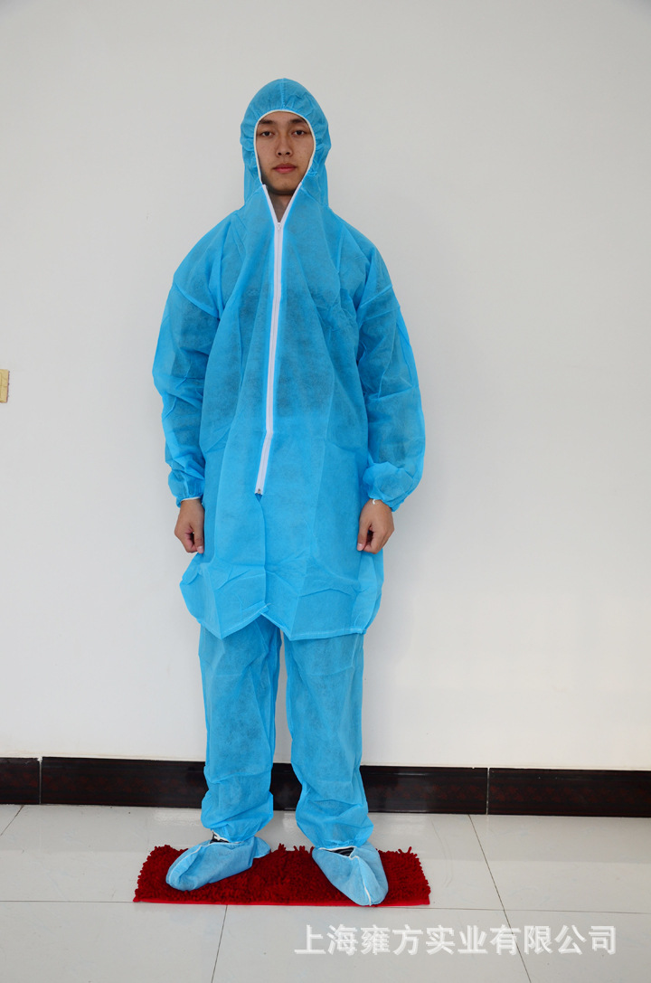 无纺布一次性分体工作服防护服带帽无尘车间实验室参观服隔离衣服