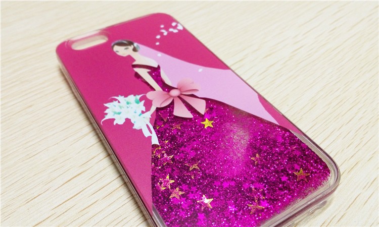 6s唯美婚纱流沙女孩手机壳 6plus闪粉硅胶软边防摔保护套
