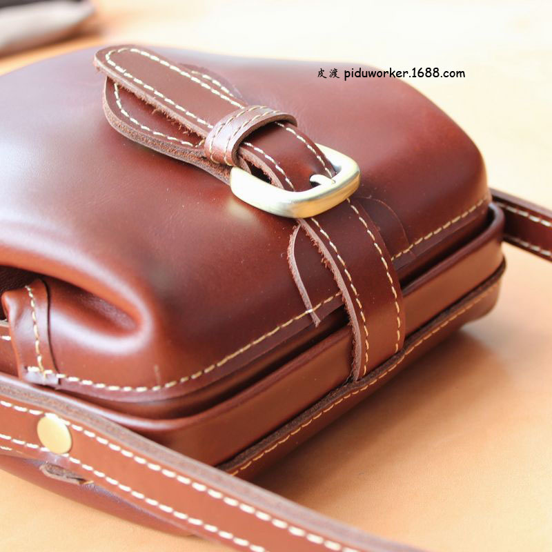 原创手工复古金口医生包牛皮古董包 单肩包