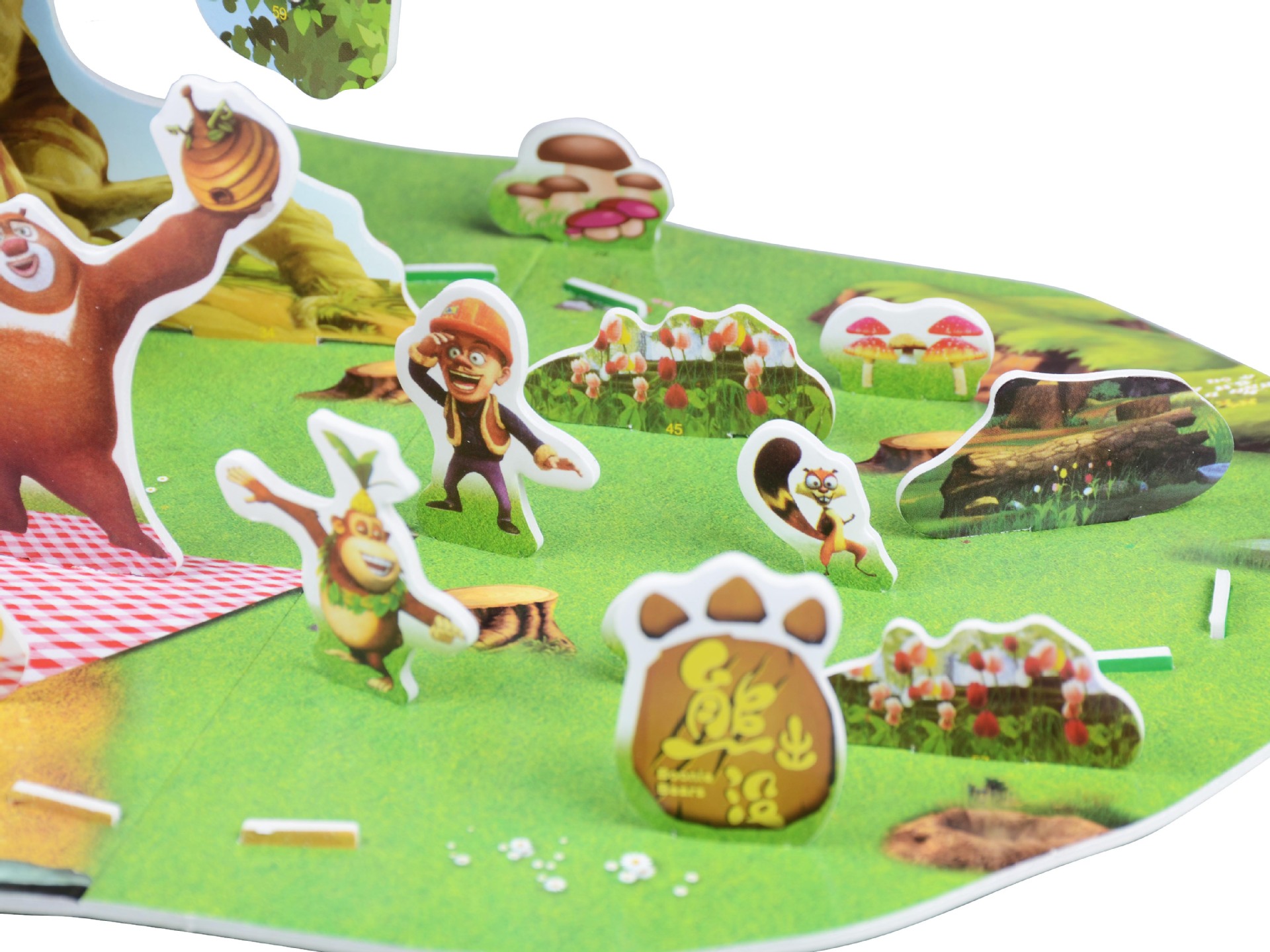 白卡纸3d立体拼图熊出没系列精品拼图益智开发智力欢乐熊洞