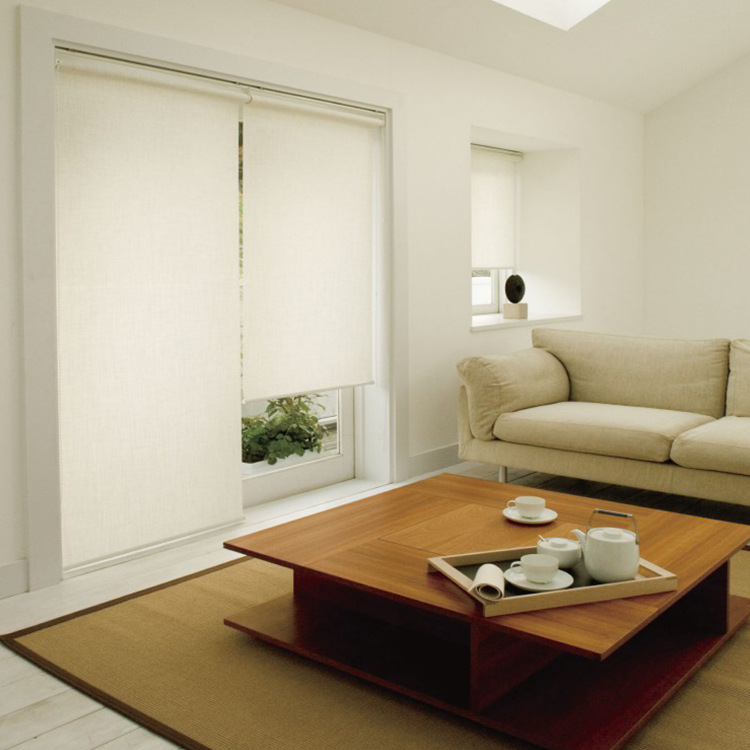 佛山仿麻半遮光卷帘面料 防水卧室卷帘工程面料家用卷帘