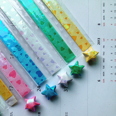 珠光星星条 幸运星星折纸 珠光爱心许愿星星纸 节日礼物折叠纸