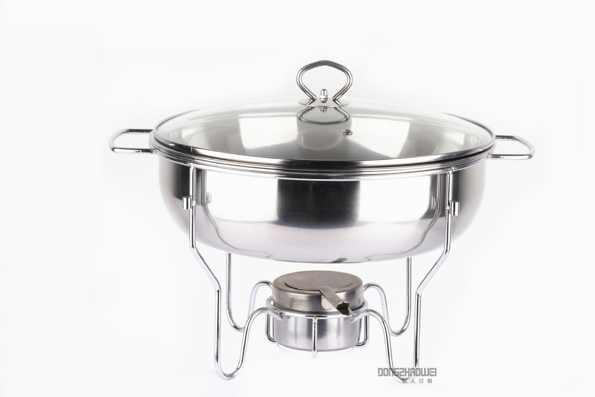 酒店不锈钢圆型自助餐炉 早餐保温汤炉 多功能烤鱼双炉厂家直销