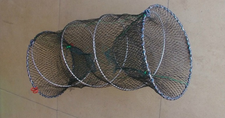 厂家批发螃蟹笼 折叠地笼 两进口抓 弹簧鱼笼甲鱼鳖笼