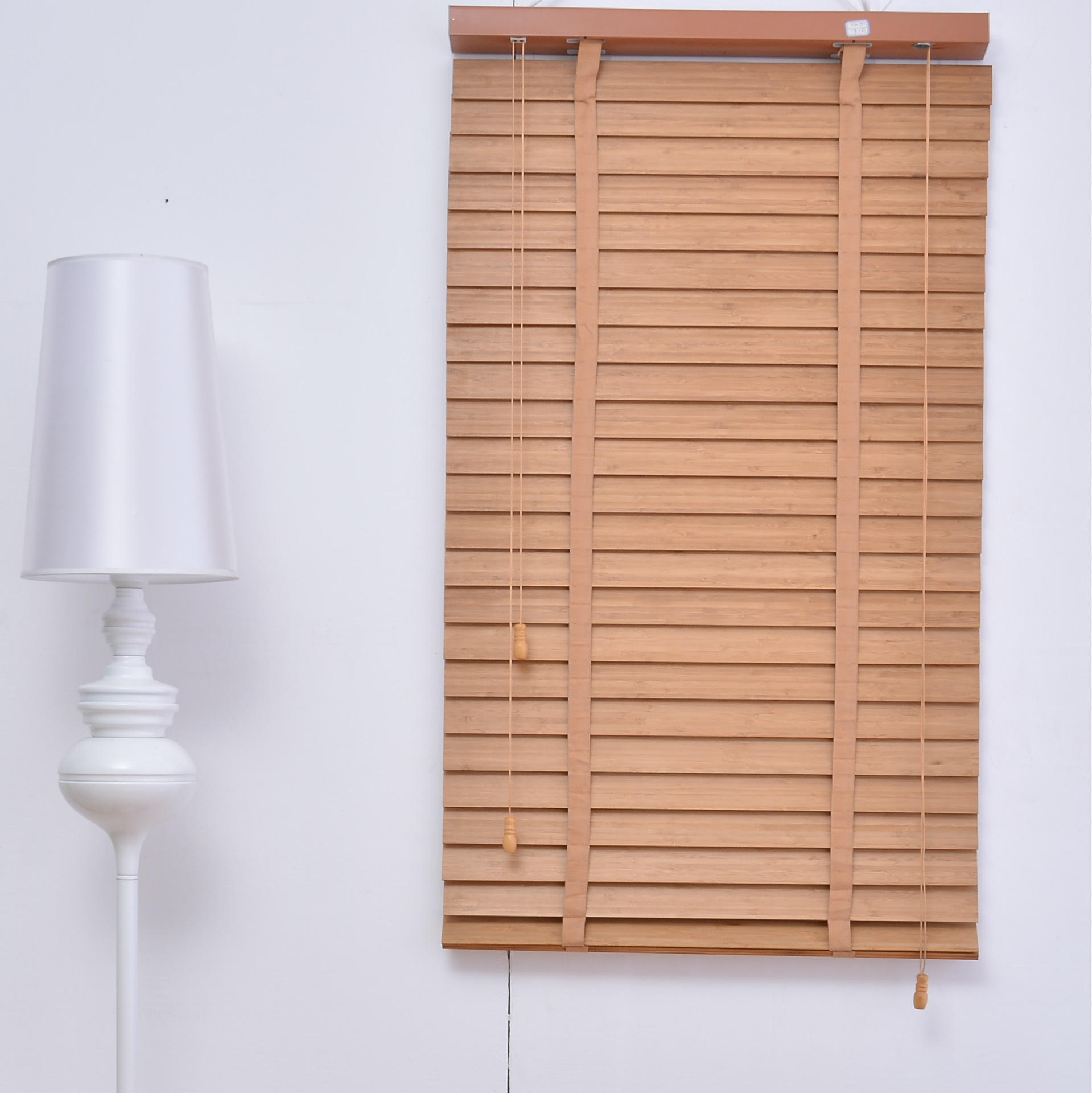 遮光透气竹百叶竹卷帘椴木实木百叶窗木窗帘成品