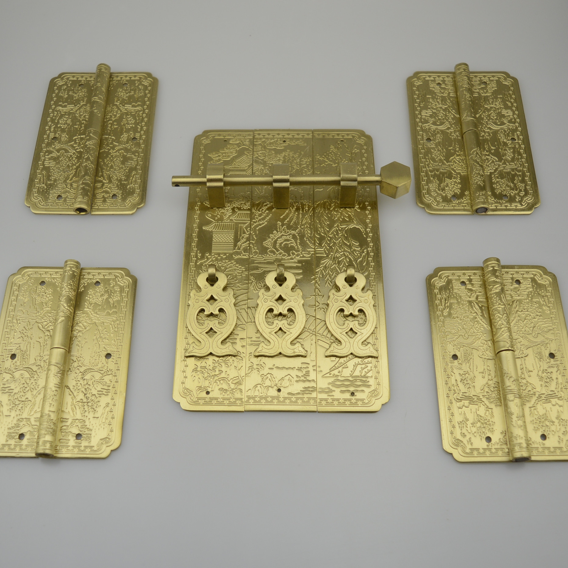 五金红木家具山水款加厚顶箱柜铜套件复古古典顶箱柜铜配件可定