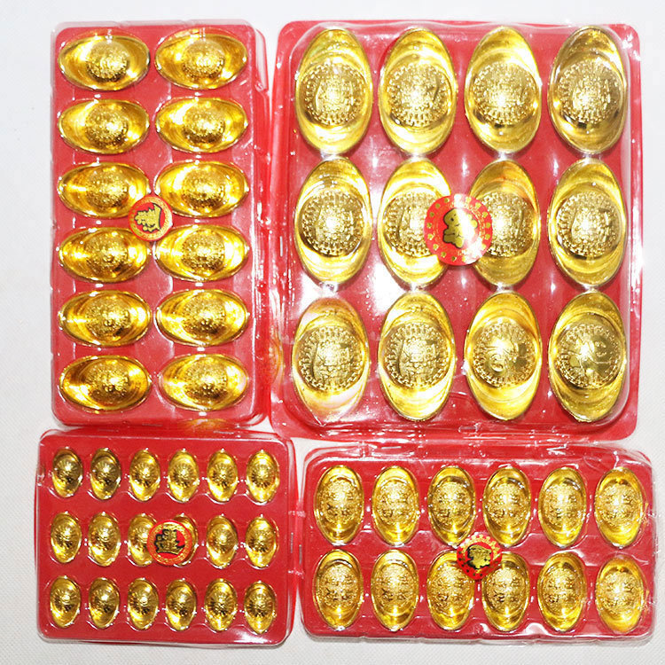 Ingot Plastic Gold Ingot Solid Celebration Ceremony Products Ornament Decoration Home Furnishings Wholesale