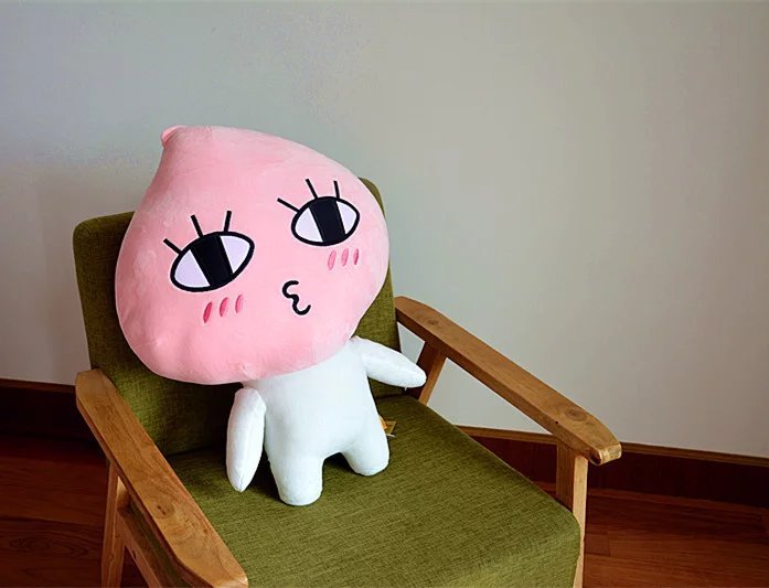 韩国新品kakao friends屁桃毛绒玩具公仔抱枕车用头枕情人节礼物