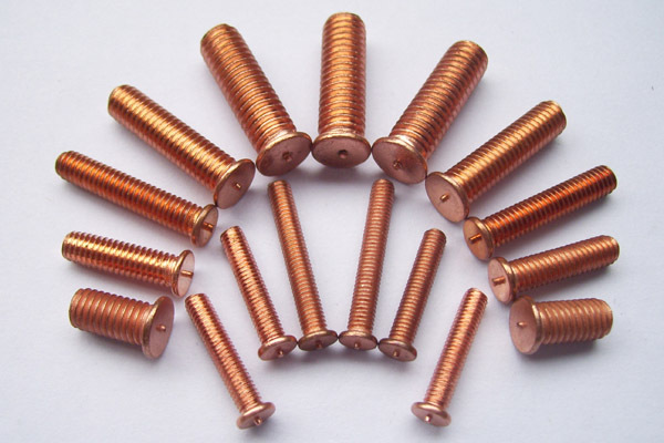 铁镀铜焊接螺钉,种焊螺丝,点焊钉m3-m10