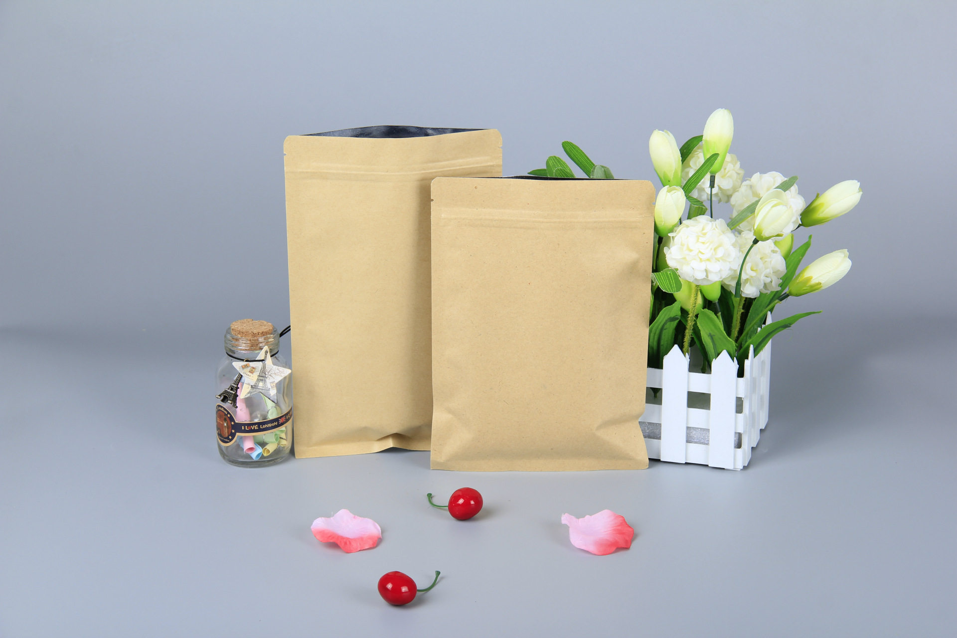 零售通用自封开窗牛皮纸袋茶叶密封袋复合食品包装袋打包封口袋