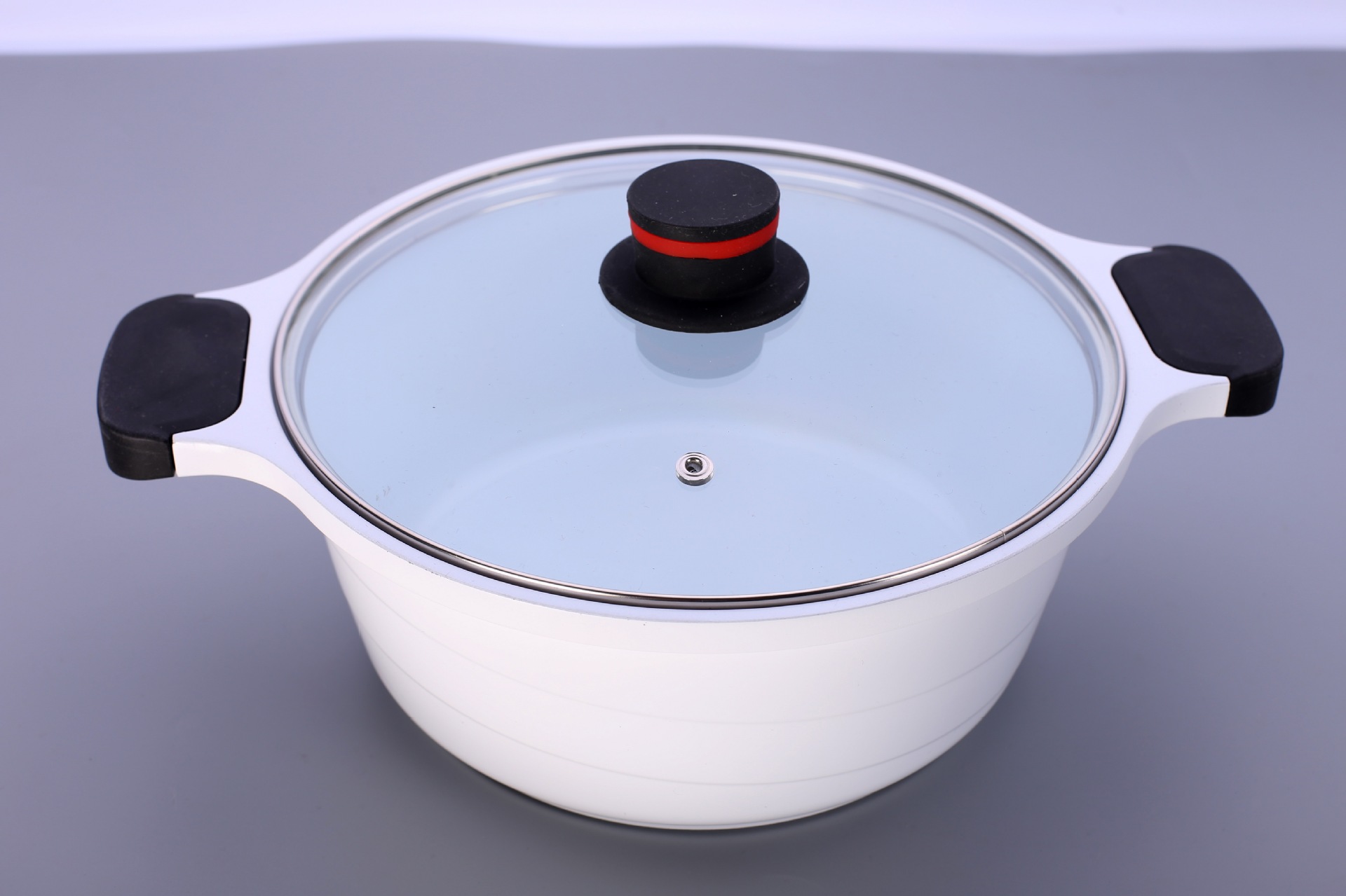 厂家直销白色压铸汤锅两件套 汤锅套装礼赠品促销精品套锅