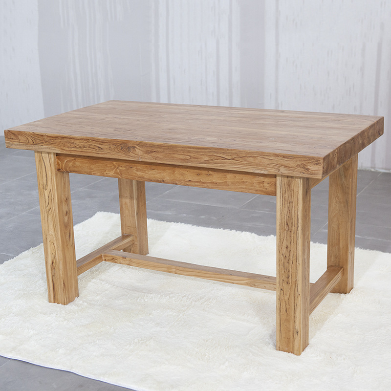 厂家直销餐桌 老榆木餐桌椅组合 快餐桌椅 全实木桌子