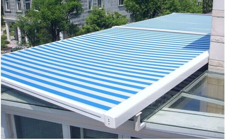 阳光房户外电动天幕帘 室顶棚遮阳棚轨道遮阳棚 雨棚 铝合金支架