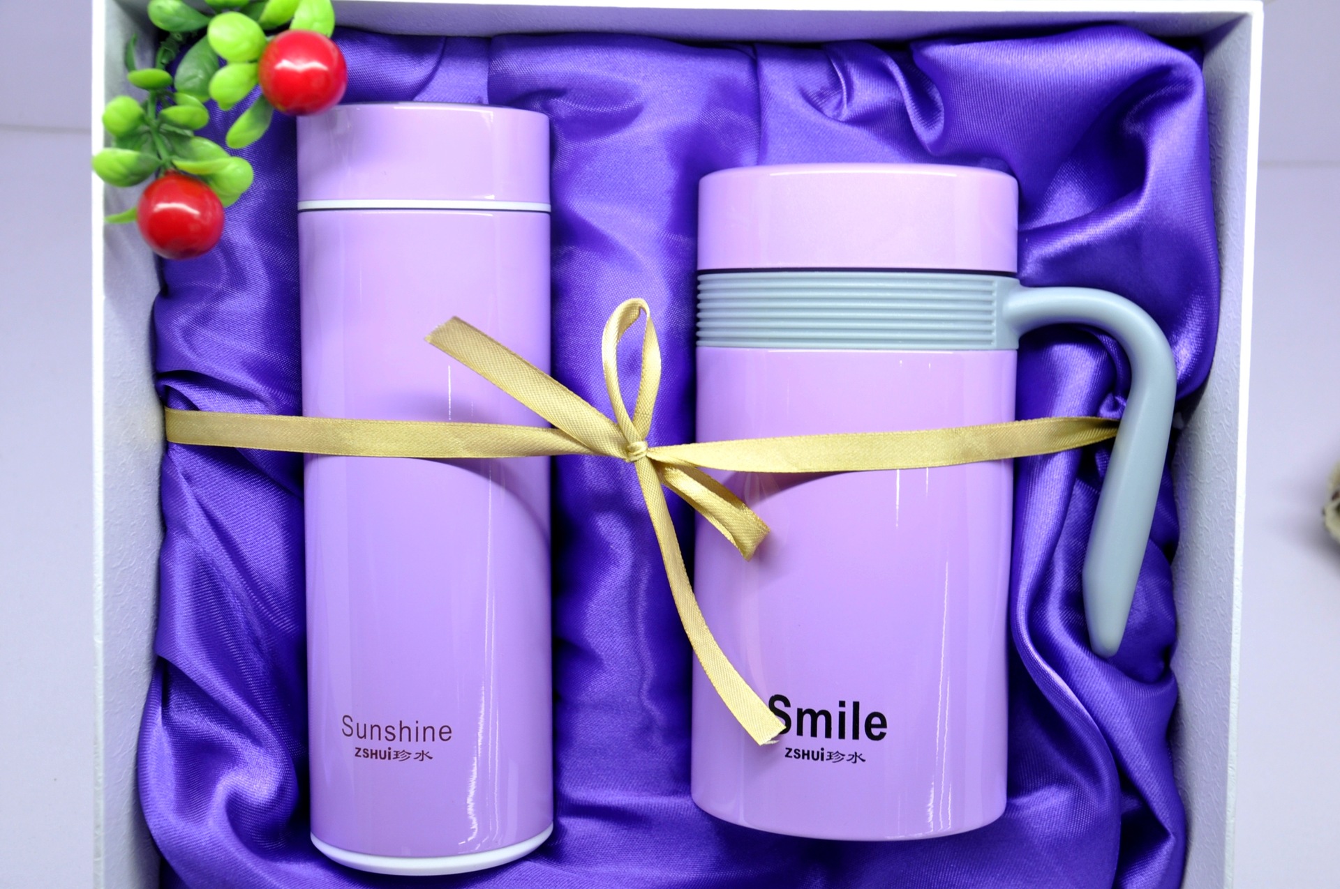 珍水不锈钢保温杯女士可爱 男士商务过滤网直筒/办公对杯礼盒套装