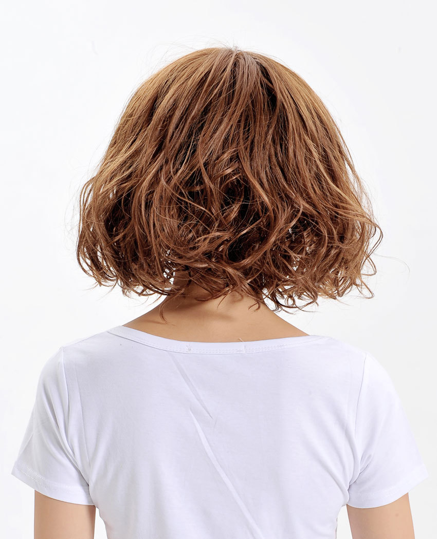 namecute假发批发时尚女士齐刘海中短卷发日韩蓬松自然卷波浪卷发