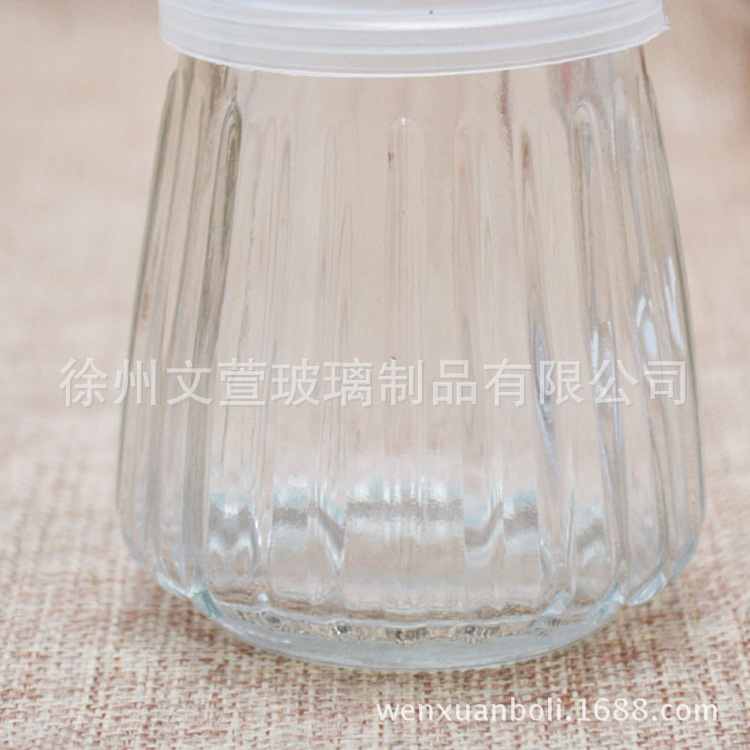 新款无铅 耐高温竖条纹布丁瓶玻璃酸奶瓶可爱慕斯布丁奶瓶咖啡杯