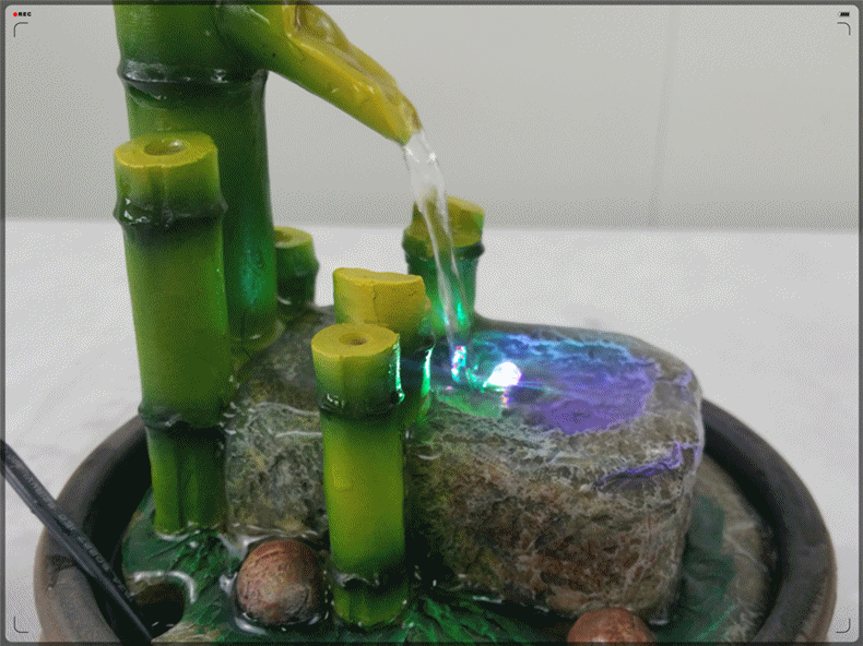 创意树脂工艺品桌面招财中式竹子流水摆件礼品产地货源