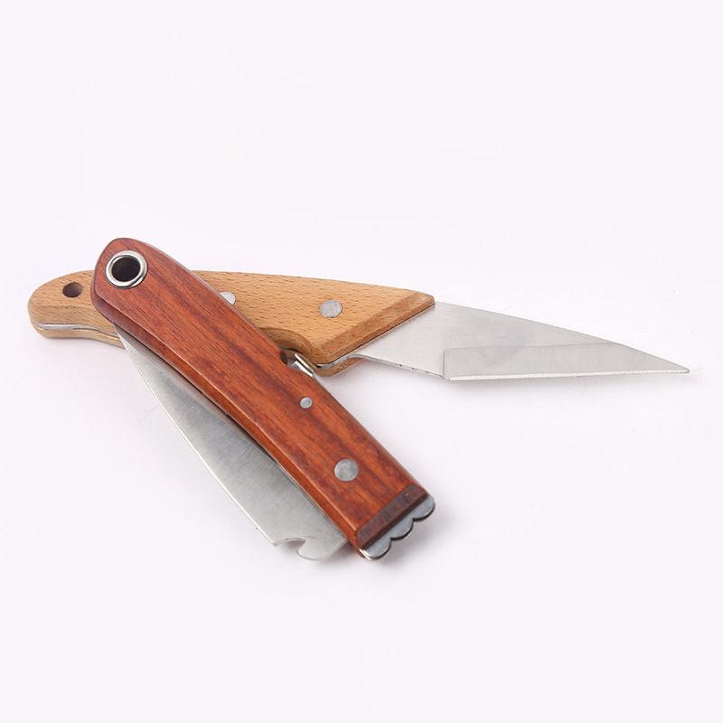 65#钢开刃芽接刀折叠木柄嫁接刀果树苗木嫁接刀