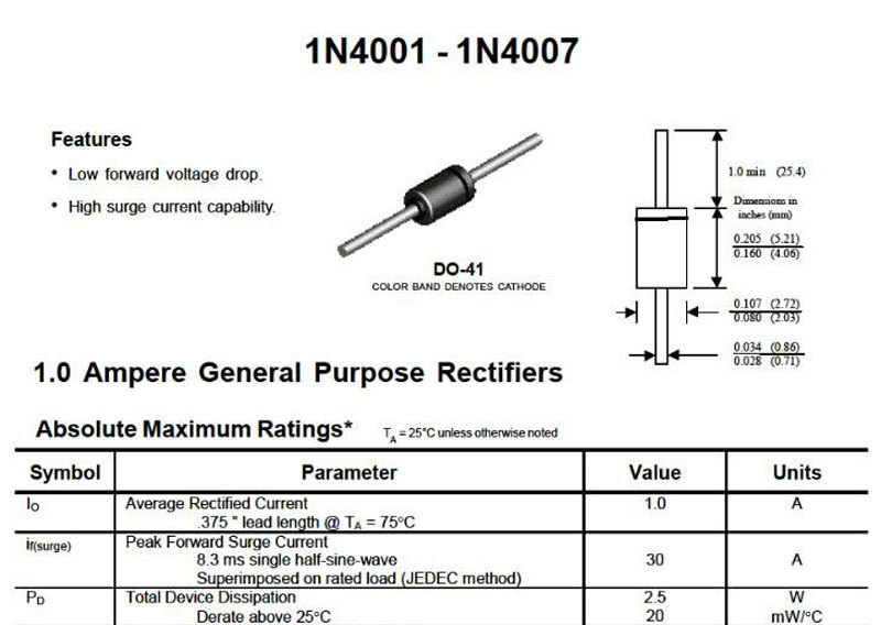 hyg生产1n4004二极管插件 do-41封装编带整流二极管1n4001