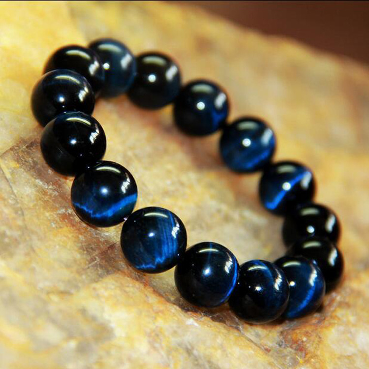 天然虎睛石手链 蓝虎眼石蓝猫眼石鹰眼石佛珠手串男女士手链包.