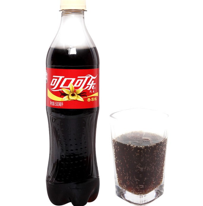 可口可乐 碳酸饮料香草味 600mlx24瓶 箱 汽水【深.