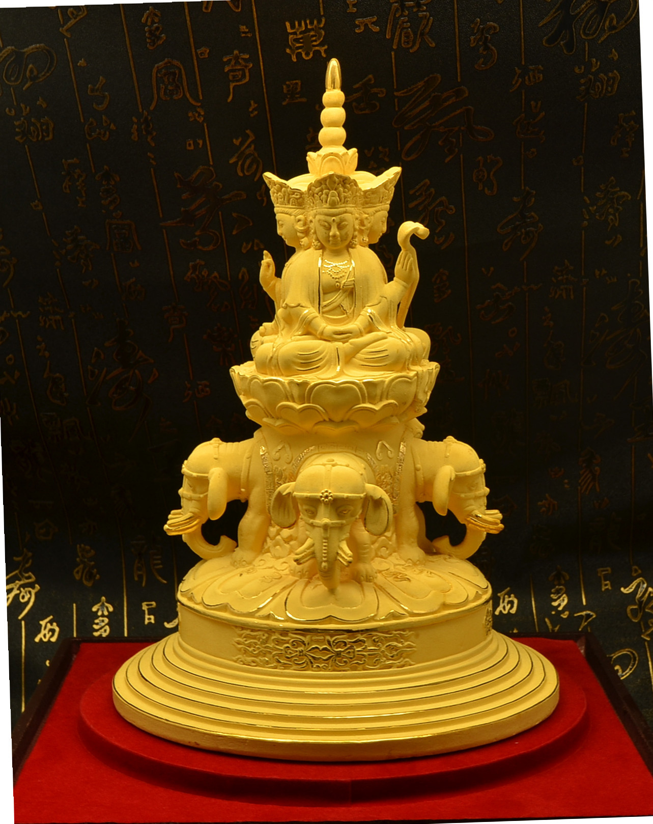 绒沙金十方普贤镀金十方普贤峨眉山金顶十方普贤菩萨开光摆件