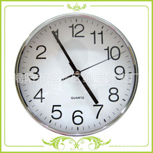 美立28cm电镀银塑料外框个性创意反转挂钟 广告礼品逆时针挂钟