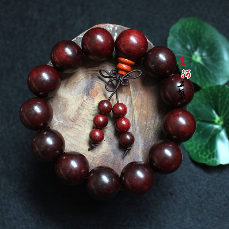 上色红酸枝 男女佛珠手链 老红木老挝大红酸枝手串厂家直销批发
