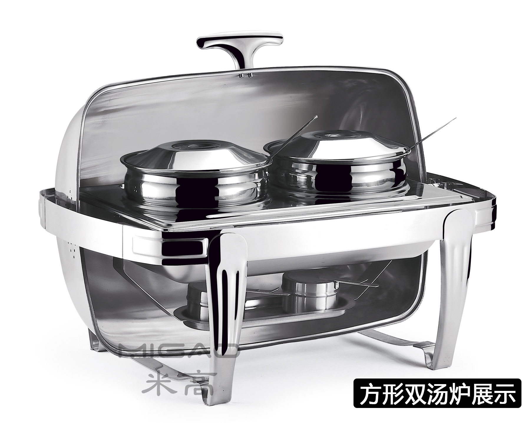 不锈钢自助餐炉 酒精虎脚电加热保温餐炉 全翻盖早餐炉 布菲炉