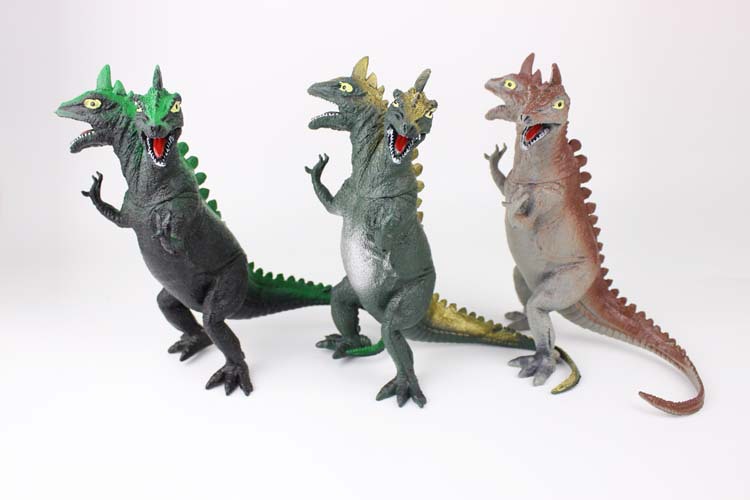软胶发声恐龙模型双头怪兽模型玩具 仿真双头恐龙玩具批发