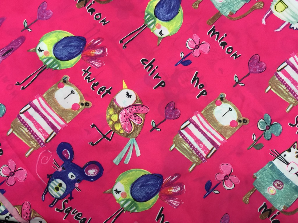 童装爆款印花面料 nt动物图案 棉服羽绒