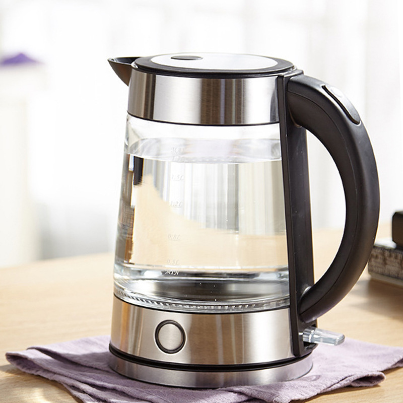 外贸工厂英国温控玻璃电热水壶煮茶烧水泡茶壶开水壶蓝光电水壶