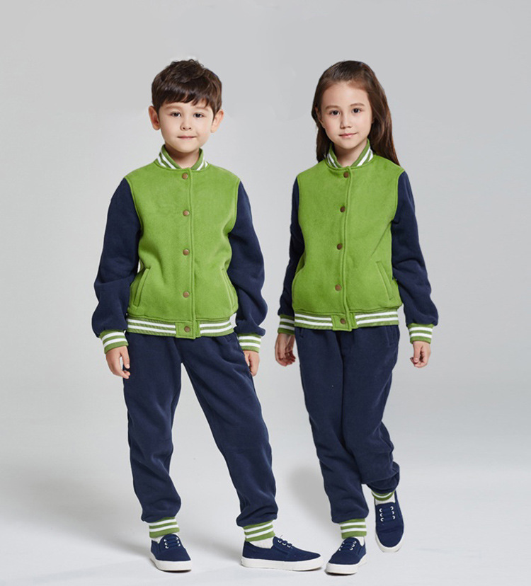 墨绿色抓绒运动套装 2016新款韩版中小-校服/校服定制