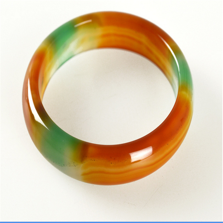 厂价供应玉器 三彩玛瑙镯子 俏色红绿玛瑙手镯 三彩玉镯子批发