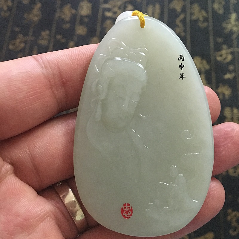 新款和田玉观音挂件 天然新疆和田白玉多款造型观音吊坠