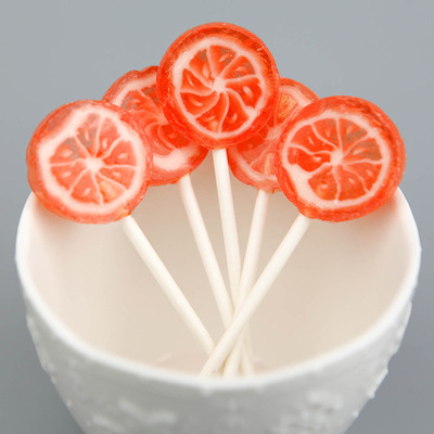 棒棒堂 黄色桔子 1公斤(整包) 手工水果星空棒棒糖创意糖果