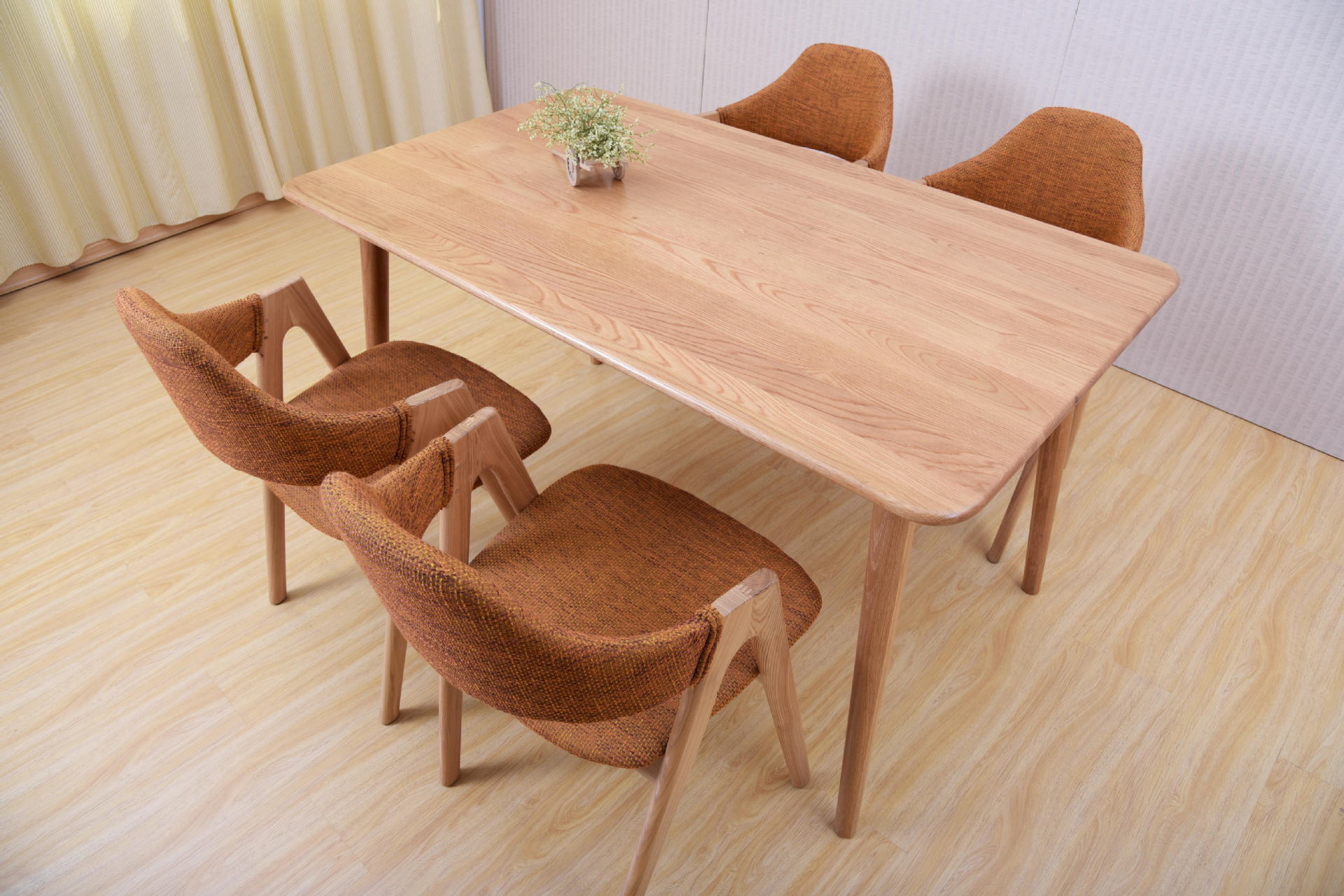 禾家禾木北欧简约进口白橡实木韩式餐桌厂家直供