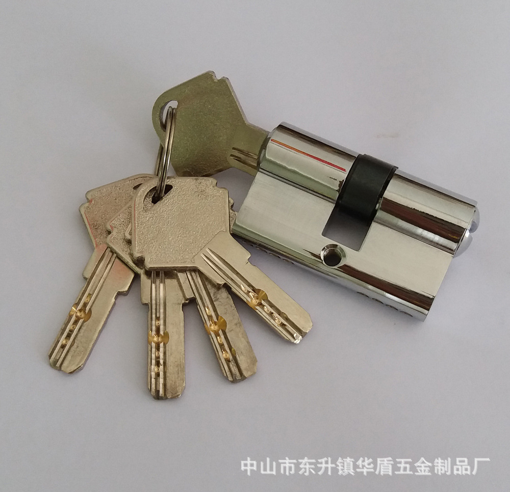 全铜电控锁锁芯 实心防盗门锁芯 老式锁偏芯防盗门锁芯