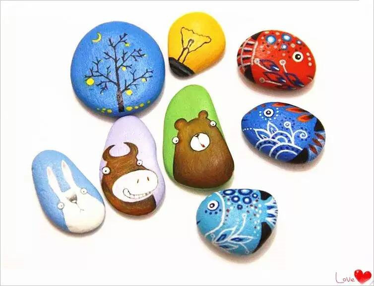 儿童diy网袋石头画画绘画 袋装鹅软石艺术画 创意绘画涂鸦装饰