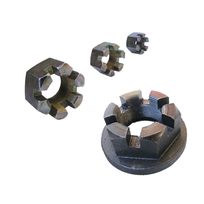 定做非标开槽螺母 法兰面开花螺母 带垫六角槽螺母 细牙螺母
