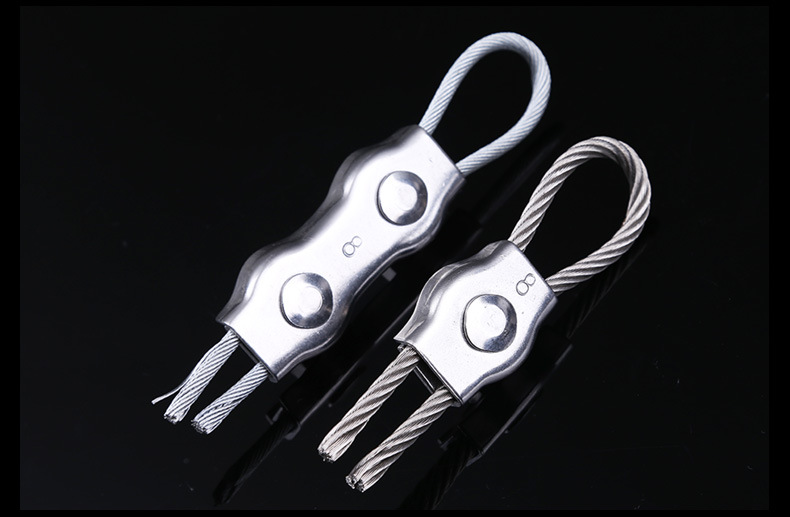 【厂家直销】钢丝绳单夹双夹 不锈钢夹头