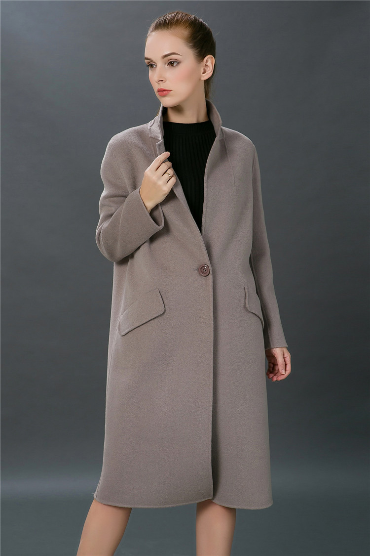 70绒灰驼色羊毛双面羊绒面料850克加厚