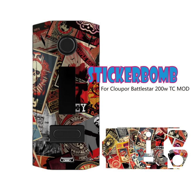 克莱鹏太空堡垒tc200w电子烟贴纸贴膜贴画stickerbomb二十四款图