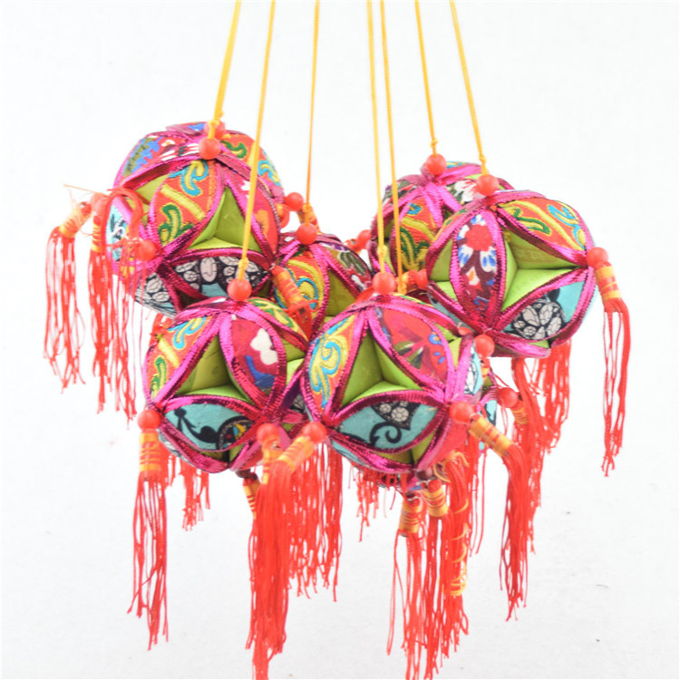 广西壮族民族绣球 8公分花布绣球 刘三姐绣球 刺绣工艺品