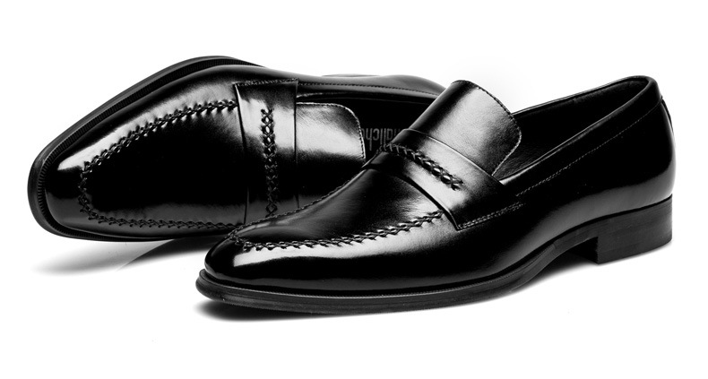 查理2016真皮时尚男鞋浅口圆头舒适头层牛皮商务鞋一件代发