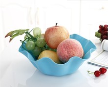 厂家直供创意塑料干果盘  彩色零食水果盘  台州荷叶果盘批发